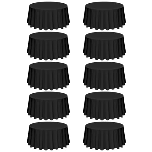10 Pack schwarzer rundes Tischtuch, 120 Zoll/305 cm Durchmesser Polyester -Tischdecke für runde Tische, Flecken und faltenfeste Tischabdeckung für Hochzeitsfeieressen 10 Pack schwarzer rundes Tischtuch, 120 Zoll/305 cm Durchmesser Polyester -Tischdecke für runde Tische, Flecken und faltenfeste Tischabdeckung für Hochzeitsfeieressen von Pesonlook