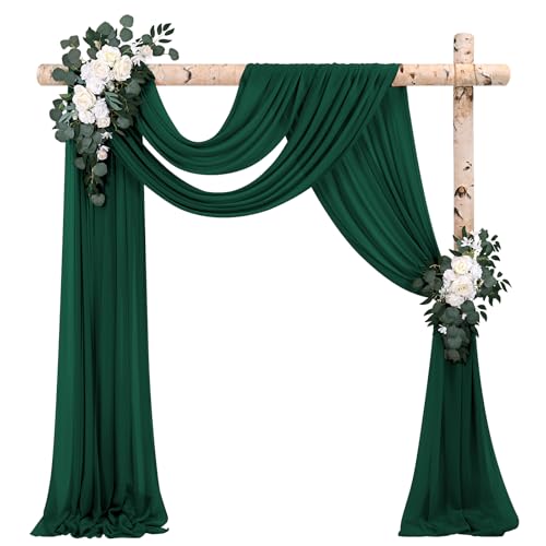 2 Bahnen Hochzeitsbogen Drapierstoff Smaragdgrün, 73 x 610 cm,Chiffon-Stoff Hochzeitsbogen Vorhang, transparenter Hintergrund für Hochzeit/Zeremonie/Bogen/Bühne/Party/Hintergrund Deckendekoration 2 Bahnen Hochzeitsbogen Drapierstoff Smaragdgrün, 73 x 610 cm,Chiffon-Stoff Hochzeitsbogen Vorhang, transparenter Hintergrund für Hochzeit/Zeremonie/Bogen/Bühne/Party/Hintergrund Deckendekoration von Pesonlook