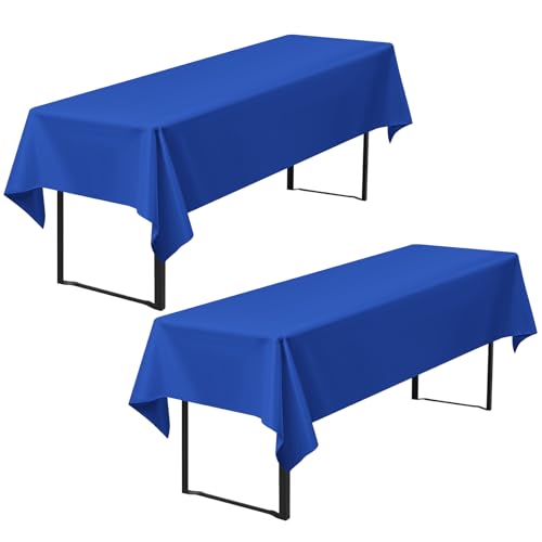 2er-Pack Biertisch Tischdecke, königsblaue Biertischdecke, 260 x 110 cm Bierzeltdecke, strapazierfähige Polyester-Tischdecke, waschbare Tischdecke für Gartenparty, Geburtstagsfeier (Königsblau) von Pesonlook