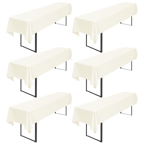 6 Stück Elfenbeinfarbene Biertischdecke, 250 x 100 cm, Biertischhusse Universal für 50 cm und 70 cm Biertisch, waschbar, Polyester, rechteckige Tischdecke für Partys im Freien, Bankette 6 Stück Elfenbeinfarbene Biertischdecke, 250 x 100 cm, Biertischhusse Universal für 50 cm und 70 cm Biertisch, waschbar, Polyester, rechteckige Tischdecke für Partys im Freien, Bankette von Pesonlook