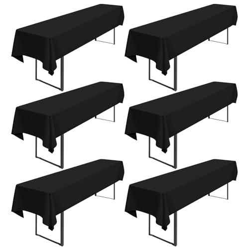 6 Stück Schwarze Biertischtischdecke, 250 x 100 cm Biertischhusse Universal für 50 cm und 70 cm Biertisch, waschbar, Polyester, rechteckige Tischdecke für Partys im Freien, Bankette 6 Stück Schwarze Biertischtischdecke, 250 x 100 cm Biertischhusse Universal für 50 cm und 70 cm Biertisch, waschbar, Polyester, rechteckige Tischdecke für Partys im Freien, Bankette von Pesonlook