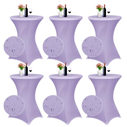 Cocktail-Tischdecke aus Spandex, dehnbar, quadratische Ecken, 80 x 110 cm, hoher Tisch, wasserdicht, Cocktail-Tischdecke für Bar, Hochzeit, Cocktailparty, Bankett, Tisch, Lavendel, 6 Stück Cocktail-Tischdecke aus Spandex, dehnbar, quadratische Ecken, 80 x 110 cm, hoher Tisch, wasserdicht, Cocktail-Tischdecke für Bar, Hochzeit, Cocktailparty, Bankett, Tisch, Lavendel, 6 Stück von Pesonlook