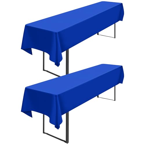 Pesonlook 2 Stück Königsblaue Biertischdecke, 250 x 100 cm, Biertischhusse Universal für 50 cm und 70 cm Biertisch, waschbar, Polyester, rechteckige Tischdecke für Partys im Freien, Bankette Pesonlook 2 Stück Königsblaue Biertischdecke, 250 x 100 cm, Biertischhusse Universal für 50 cm und 70 cm Biertisch, waschbar, Polyester, rechteckige Tischdecke für Partys im Freien, Bankette von Pesonlook