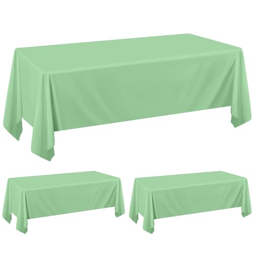Pesonlook 2er-Pack salbeigrüne Tischdecken für 6 Fuß große rechteckige Tische, 153 x 260 cm, rechteckige Tischdecke aus Polyestergewebe, waschbare Tischdecke für Hochzeit, Empfang, Bankett, Party Pesonlook 2er-Pack salbeigrüne Tischdecken für 6 Fuß große rechteckige Tische, 153 x 260 cm, rechteckige Tischdecke aus Polyestergewebe, waschbare Tischdecke für Hochzeit, Empfang, Bankett, Party von Pesonlook
