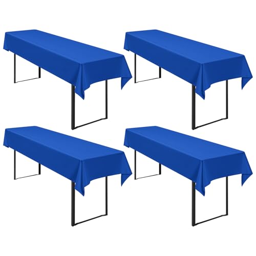 Pesonlook 4 Stück Biertischtischdecke Roayl Blau, Biertischhusse Universal für 50 cm und 70 cm Biertisch, waschbar, Polyester, rechteckige Tischdecke für Partys im Freien, Bankette (250 x 100 cm) von Pesonlook