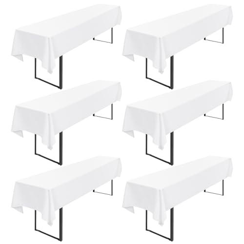 Pesonlook 6 Stück Weiße Biertischtischdecke, 250 x 100 cm Biertischhusse Universal für 50 cm und 70 cm Biertisch, waschbar, Polyester, rechteckige Tischdecke für Partys im Freien, Bankette Pesonlook 6 Stück Weiße Biertischtischdecke, 250 x 100 cm Biertischhusse Universal für 50 cm und 70 cm Biertisch, waschbar, Polyester, rechteckige Tischdecke für Partys im Freien, Bankette von Pesonlook