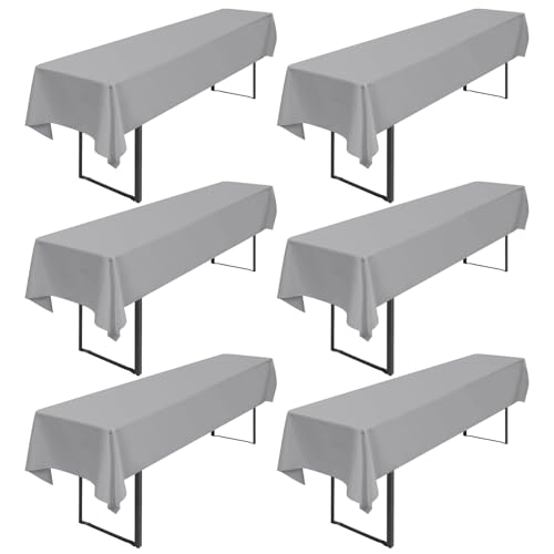 Pesonlook 6 Stück hellgraue Biertischdecke, 250 x 100 cm Biertischhusse Universal für 50cm und 70cm Biertisch, waschbar, Polyester, rechteckige Tischdecke für Outdoor-Party/Bankette Pesonlook 6 Stück hellgraue Biertischdecke, 250 x 100 cm Biertischhusse Universal für 50cm und 70cm Biertisch, waschbar, Polyester, rechteckige Tischdecke für Outdoor-Party/Bankette von Pesonlook