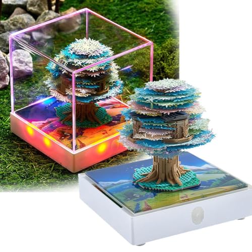 3D-Kunstkalender 2026, Panorama-Baumhaus, 3D-Kunstkalender, abreißbarer Schreibtischkalender mit LED-Lichtern, Papierschnitzerei, Notizblock, Schreibtisch-Dekoration für Schule, Zuhause, Büro von Pessrrtewg