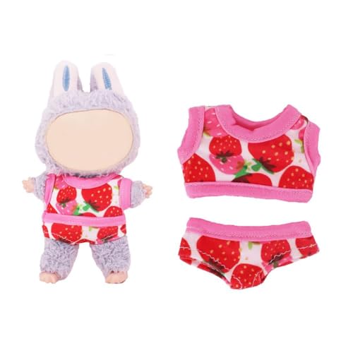 Puppenkleidung für 17 cm, niedlicher Badeanzug für 17 cm große Puppen, niedlicher Anzug, Kleidung, Outfits, Sommerdekoration für Puppen, lässiger Stil, Puppenkleidungsset, Puppenzubehör für Sammler von Pessrrtewg