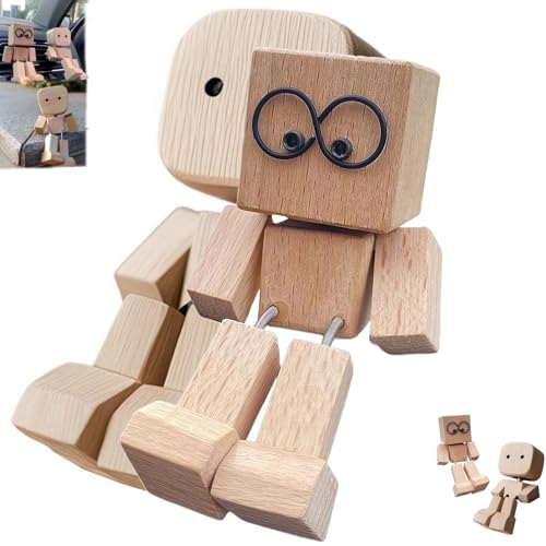 Schüttelnde Holzfigur, handgefertigte schüttelnde Füße, Holzpuppe, moderne kreative Schreibtisch-Ornamente, kreative Geschenke, Pendler mit mehreren magnetischen Dekorationen, tragbares von Pessrrtewg