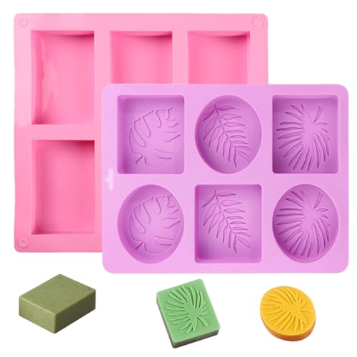 2 Stück SeifengießForm, Oval Seifenform Silikon, Rechteckige Seifen Formen zum Gießen Wiederverwendbar, Hausgemachte Seifenform 12 HohlräUme für Diy Handgemachte Seife, Kerzen, Dessert, Biscuit 2 Stück SeifengießForm, Oval Seifenform Silikon, Rechteckige Seifen Formen zum Gießen Wiederverwendbar, Hausgemachte Seifenform 12 HohlräUme für Diy Handgemachte Seife, Kerzen, Dessert, Biscuit von PetGlimmer