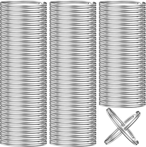 200 Stück 25mm Silberne Schlüsselringe, Schlüsselring Runder, Schlüsselanhänger Ringe Stahl gehärtet + Rostschutz,geteilte Schlüsselringe für Schlüsselanhänger und Handwerk von PetGlimmer