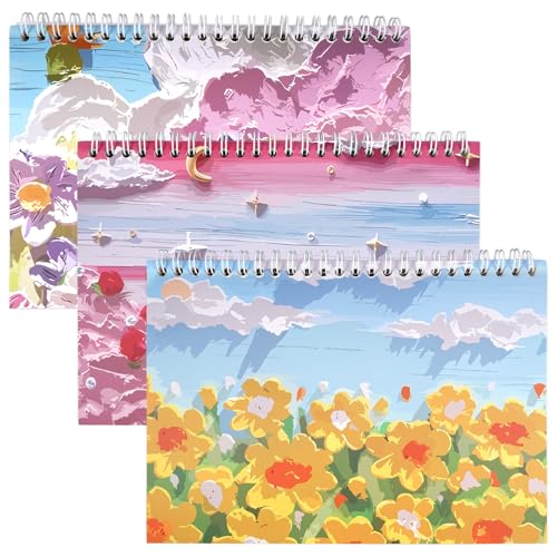 3 Stück Aufkleber Sammelalbum, A5 Leeres Stickeralbum, Stickerbuch Wiederverwendbar Leer, ölgemälde Wasserdichter Einband Leer Sticker Sammelalbum zum Sammeln von Stickern für Kinder und Erwachsen von PetGlimmer