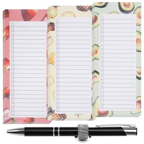 3 Stück Notizblock Magnetisch mit 1 Magnetisch Stifthalter und 1 Stift, 50 Blatt/Block, Abreißbare, Magnetblock KüHlschrank Einkaufszettel Block für Kühlschrankeinkäufe, 3 Farbenfrohe Obst-Motive 3 Stück Notizblock Magnetisch mit 1 Magnetisch Stifthalter und 1 Stift, 50 Blatt/Block, Abreißbare, Magnetblock KüHlschrank Einkaufszettel Block für Kühlschrankeinkäufe, 3 Farbenfrohe Obst-Motive von PetGlimmer