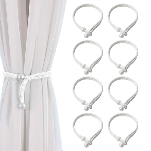 8 Stück Perle Gardinen Halterung, Gewebte Vorhanghalter Einstellbar Beige Verstellbare Vorhang Zusammenhalter, Kordel Handstricken Gardinenhalter Raffhalter Moderne für Zuhause, BüRo, Hotel Dekoration 8 Stück Perle Gardinen Halterung, Gewebte Vorhanghalter Einstellbar Beige Verstellbare Vorhang Zusammenhalter, Kordel Handstricken Gardinenhalter Raffhalter Moderne für Zuhause, BüRo, Hotel Dekoration von PetGlimmer