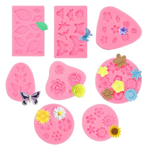 8 Stück Silikonformen Blumen, 3d Silikonform Blumen, Stampo Silicone Fiori Rose Stampi, Gänseblümchen Blume Schmetterling Blatt Sonnenblume Silikonform, Verwendet für Kuchen, Dessert Dekoration, Seife 8 Stück Silikonformen Blumen, 3d Silikonform Blumen, Stampo Silicone Fiori Rose Stampi, Gänseblümchen Blume Schmetterling Blatt Sonnenblume Silikonform, Verwendet für Kuchen, Dessert Dekoration, Seife von PetGlimmer