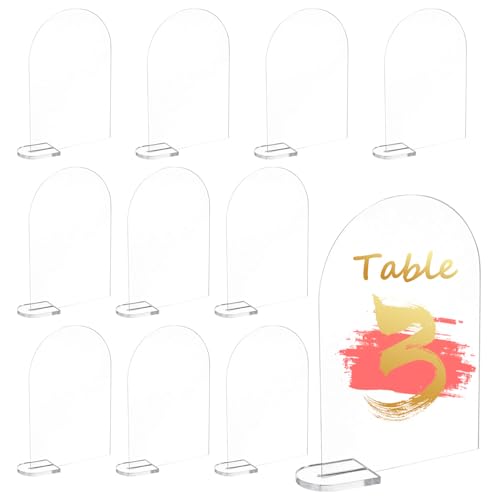 10 Stuks Bruiloft Transparante Vellen Acrylbordjes, Boog Acryl Bord Met Standaard, Doorzichtige Blanko Tischnummern, Runde Oberseite Diy-Acrylbogen voor Bruiloften, Feesten, Vergaderingen, Kantoor 10 Stuks Bruiloft Transparante Vellen Acrylbordjes, Boog Acryl Bord Met Standaard, Doorzichtige Blanko Tischnummern, Runde Oberseite Diy-Acrylbogen voor Bruiloften, Feesten, Vergaderingen, Kantoor von PetGlimmer