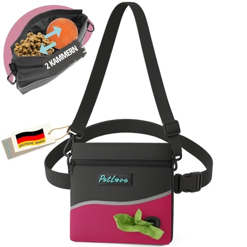 PetLove Leckerlibeutel für Hunde • Futterbeutel mit Magnetverschluss • Inklusive Kotbeutelspender & verwendbar als Bauchtasche • Pink PetLove Leckerlibeutel für Hunde • Futterbeutel mit Magnetverschluss • Inklusive Kotbeutelspender & verwendbar als Bauchtasche • Pink von PetLove