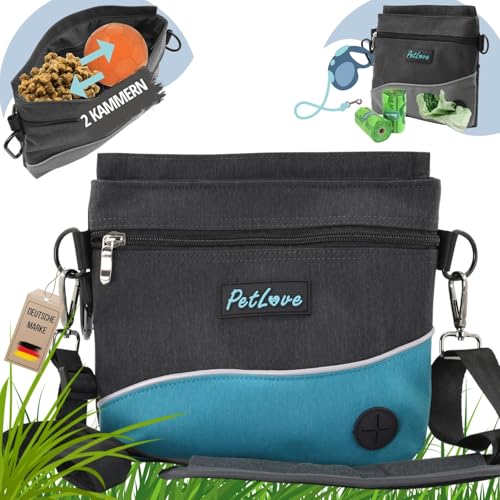 PetLove Leckerlibeutel für Hunde • Futterbeutel mit Magnetverschluss • Inklusive Kotbeutelspender & verwendbar als Bauchtasche • Türkis PetLove Leckerlibeutel für Hunde • Futterbeutel mit Magnetverschluss • Inklusive Kotbeutelspender & verwendbar als Bauchtasche • Türkis von PetLove