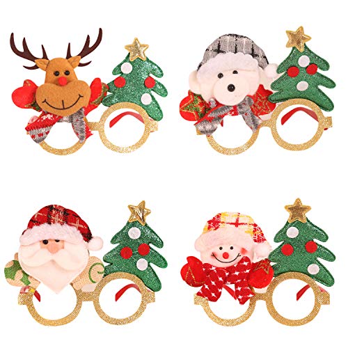 Petalum Brillengestell, Weihnachten, Kinder, Geschenk, Weihnachten, Snowman, Santa Claus Deer Bear, Zubehör, Kostüm, Cosplay, Party (4 Stück) von Petalum