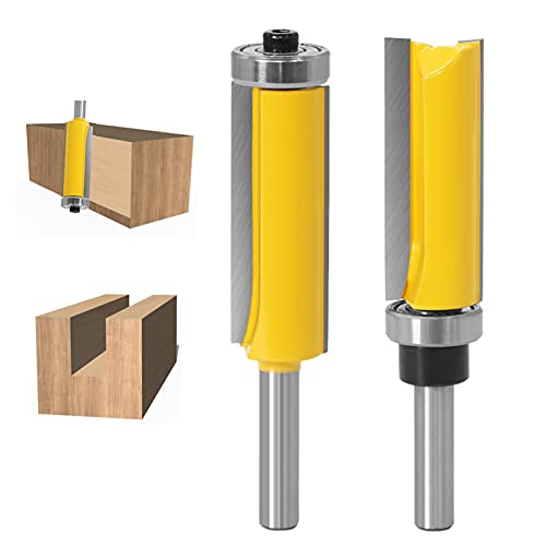 2 Stück 8mm Schaft Bündigfräser, Nutfräser Holzschneider Profifräser Oberfräser, extra langes, für Holzbearbeitung, Top/Bottom Bearing Flush Trim Bit 2 Stück 8mm Schaft Bündigfräser, Nutfräser Holzschneider Profifräser Oberfräser, extra langes, für Holzbearbeitung, Top/Bottom Bearing Flush Trim Bit von Petansy