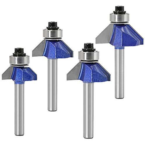 4 Pcs 6mm Schaft 45-Grad Fasenfräser Hartmetall Bestückt Kanten Formende Fräser für Zimmerei Fasen Holzbearbeitung Trimmen, mit Anlaufkugellager 4 Pcs 6mm Schaft 45-Grad Fasenfräser Hartmetall Bestückt Kanten Formende Fräser für Zimmerei Fasen Holzbearbeitung Trimmen, mit Anlaufkugellager von Petansy