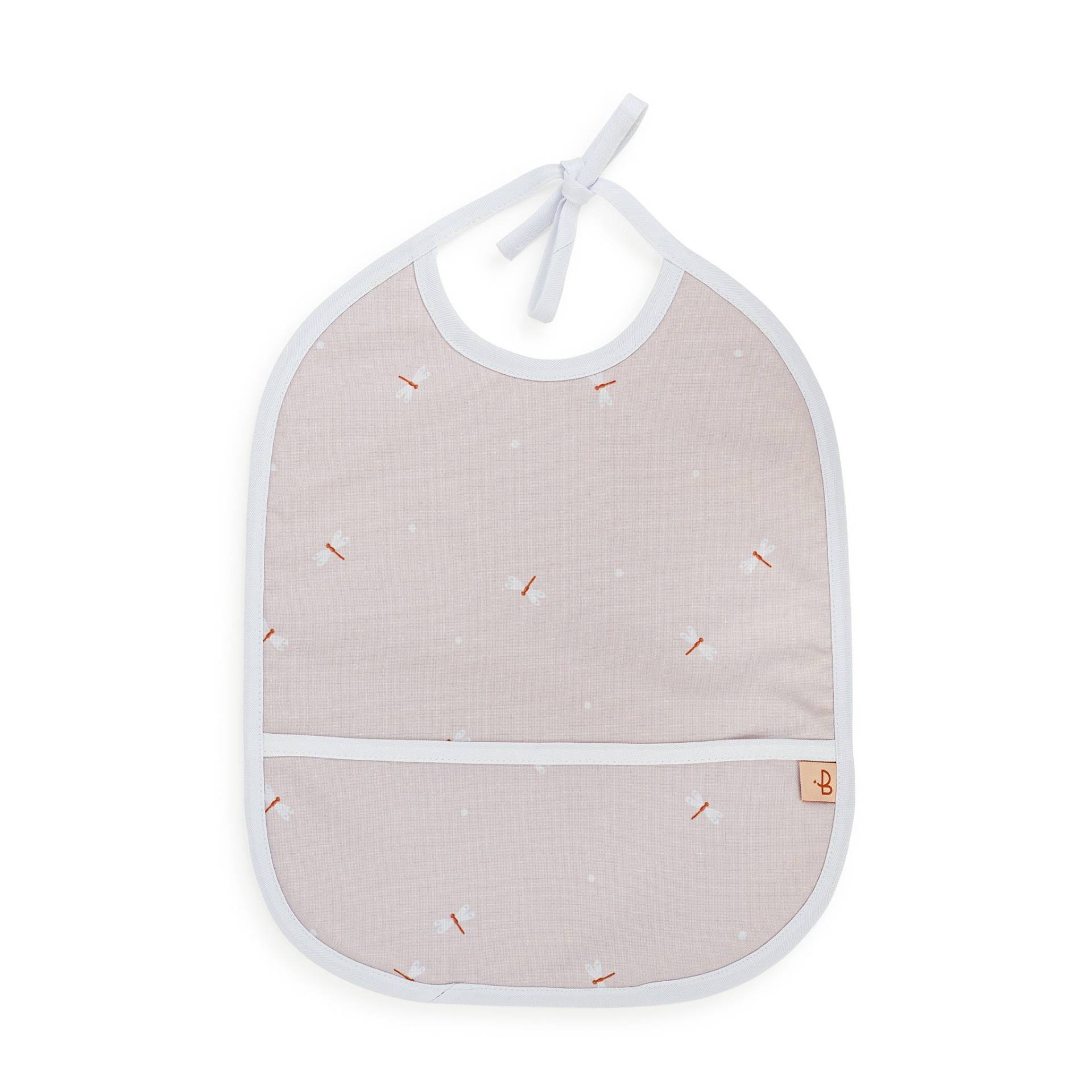 Beiges Babylätzchen Mit Libelle, Wasserabweisendes Beiges Babylätzchen Mit Libelle, Wasserabweisendes von PetitBabu