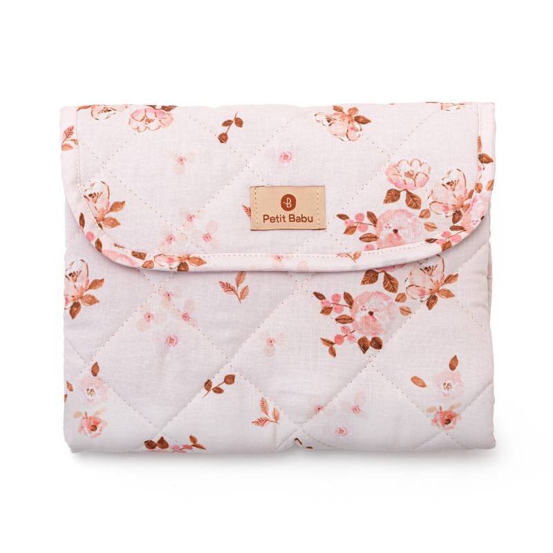 Pinke Windel Wickeltasche Mit Blumen, Reise Wickelunterlage, Wickeltasche von PetitBabu