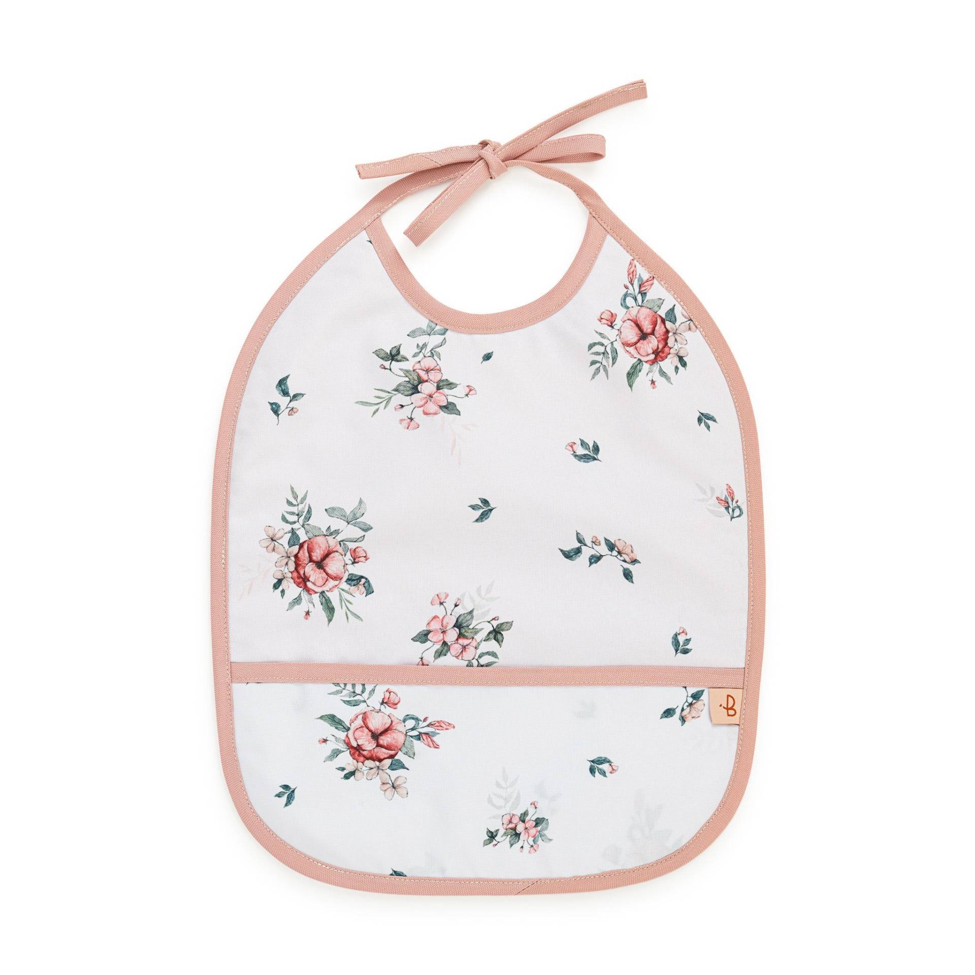 Rosa Baby Lätzchen Mit Wildrosen, Wasserabweisendes Lätzchen, Für Mädchen Rosa Baby Lätzchen Mit Wildrosen, Wasserabweisendes Lätzchen, Für Mädchen von PetitBabu
