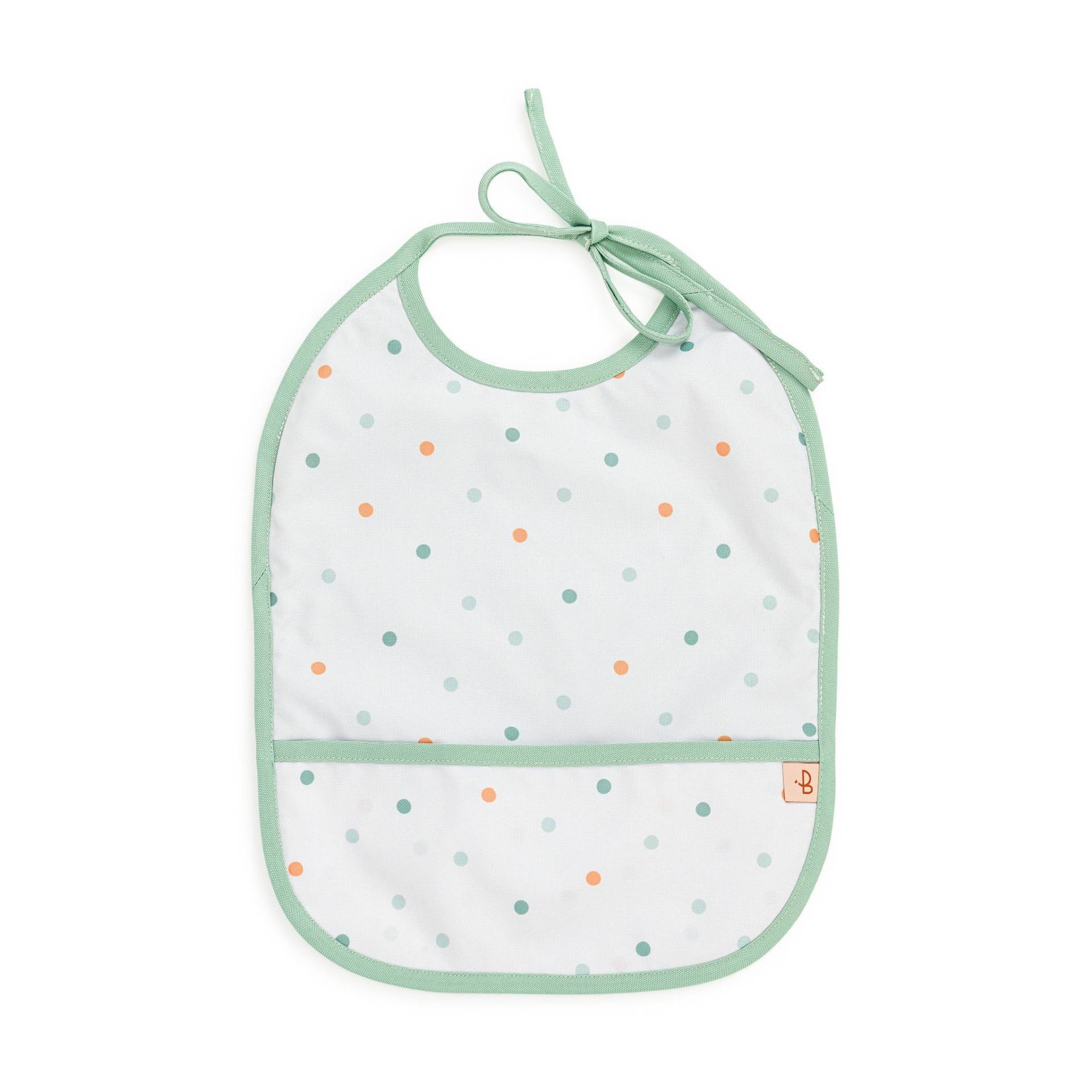 Sea Green Baby Bib Gepunktet, Wasserabweisendes Babylätzchen von PetitBabu