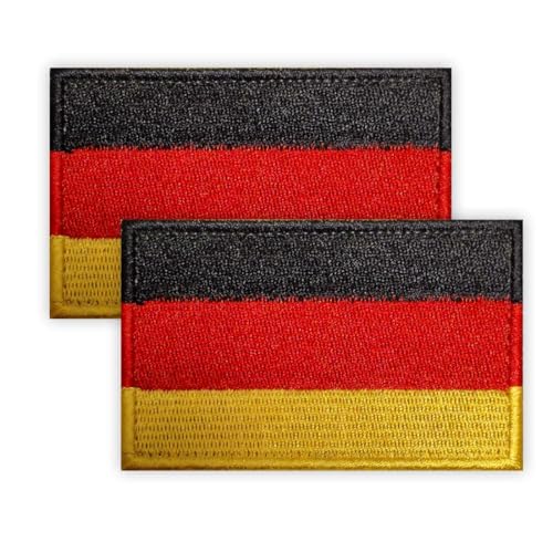2 Stück Deutschland Patch, 5 × 8 CM gestickte Applique deutsche Patches mit Haken zurück Tag für Tuch Tasche Hosen Rucksack Cap Baseballkappe Patch Germany von Petite Pine