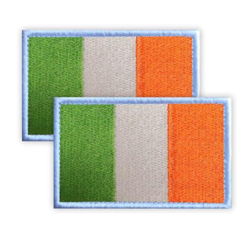 2 Stück Irland Patch, 5 × 8 CM gestickte Applique Gaeilge Patches mit Haken zurück Tag für Tuch Tasche Hosen Rucksack Cap Baseballkappe Patch Ireland von Petite Pine