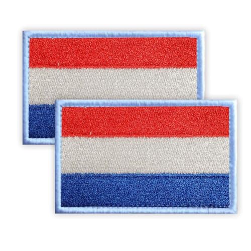 2 Stück Niederlande Patch, 5 × 8 CM gestickte Applique Niederländisch Patches mit Haken zurück Tag für Tuch Tasche Hosen Rucksack Cap Baseballkappe Patch Netherlands von Petite Pine