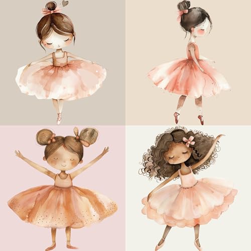 Namensaufkleber Set für Kinder in der Schule (255 Stück), Personalisierte Namensetiketten für Schulsachen, waschmaschinenfest (Ballerina) von Petite Print