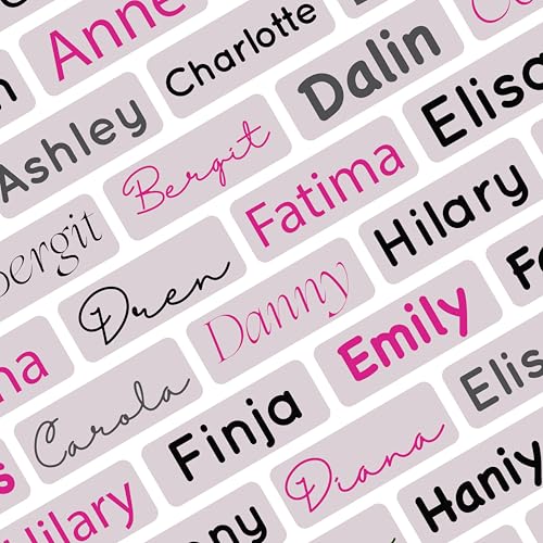 Petite Print® | Namensaufkleber Kinder für Stifte und andere Schulsachen (225 Stück) – Personalisierbare Aufkleber für Schule & Kita – Wasserfest für Spülmaschine - Lavender von Petite Print