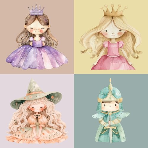 Petite Print® Namensaufkleber für Kinder (75 Stück), Schule, Kindergarten, Kleidung & Gegenstände, Namensetiketten personalisiert mit Namen und waschmaschinenfest (Prinzessinnen) von Petite Print