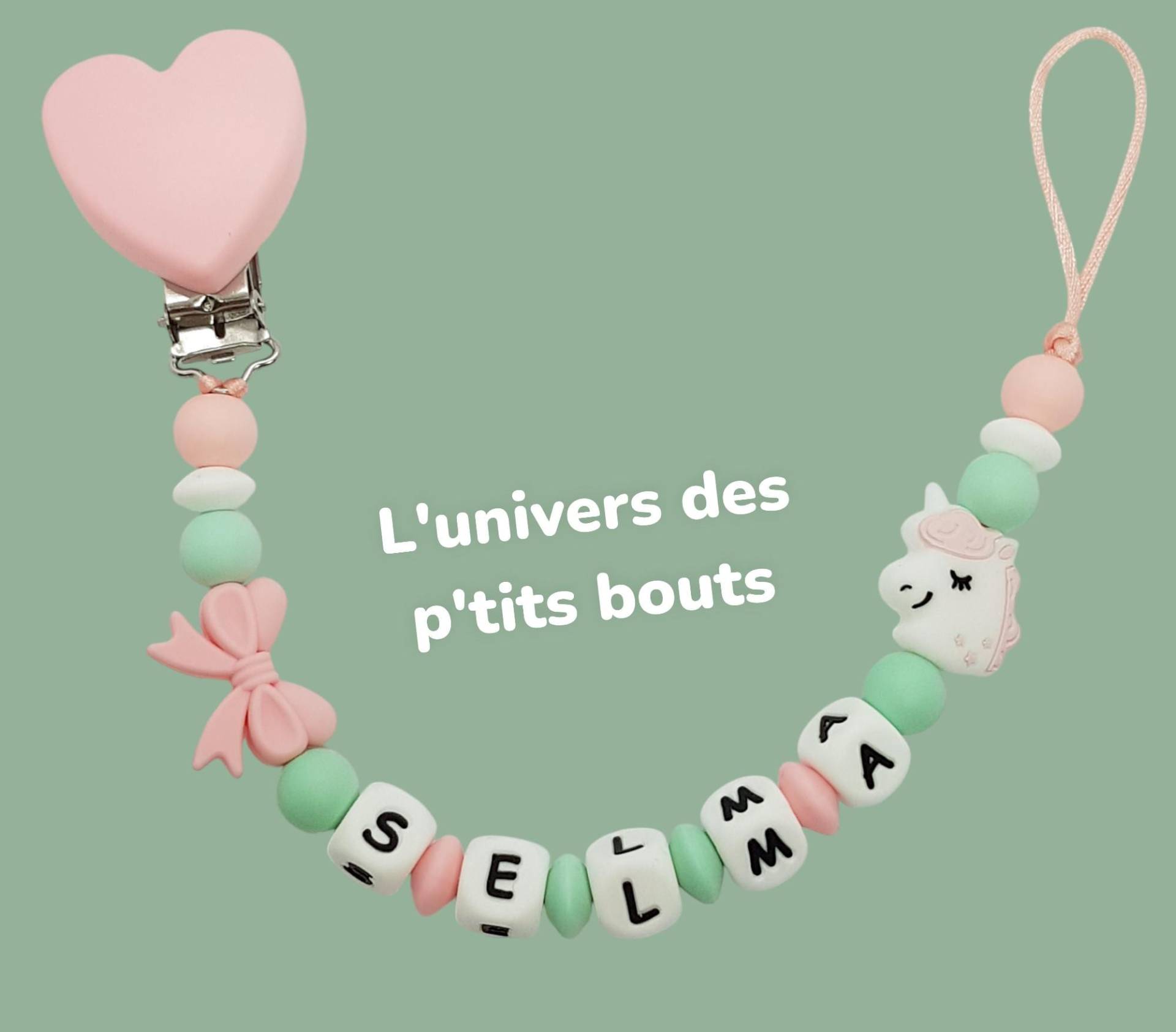 Personalisierter Schnullerclip Aus Silikon - Einhorn Personalisierter Schnullerclip Aus Silikon - Einhorn von PetitsboutsCreations