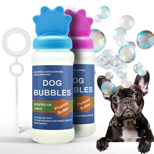 2 x Spielzeug für Hunde, Erdnussbutter und Rindfleisch, Blasen, sicheres Duftöl, interaktives Hundespielzeug für Langeweile, Welpenspielzeug, große Hunde, Outdoor, sortiert (240 ml, 2 Stück), von Petopedia