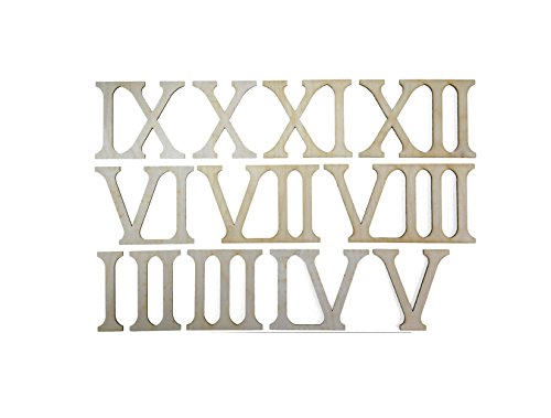 Petra's Bastel-News 12-teiliges Holzset Römische bestehend aus Zahlen I-XII (Höhe ca. 80 mm), Holz, 16x8x5 cm von Petra's Bastel News