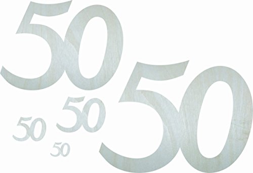 Petra's Bastel News 22-teiliges Geburtstagszahlenset 50", Holz, Holzfarben, 25 x 18 x 5 cm von Petra's Bastel News