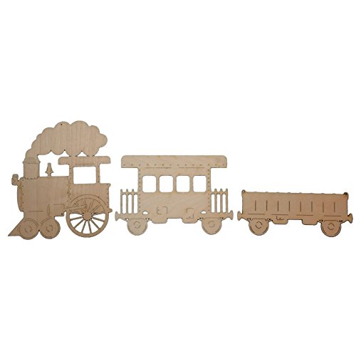 Petra's Bastel-News 3-teiliges Holzset Zug bestehend aus 1 Lokomotive, 1 Güterwagen und 1 Personenwagen Holz, Natur, 28 x 19 x 5.5 cm Petra's Bastel-News 3-teiliges Holzset Zug bestehend aus 1 Lokomotive, 1 Güterwagen und 1 Personenwagen Holz, Natur, 28 x 19 x 5.5 cm von Petra's Bastel News