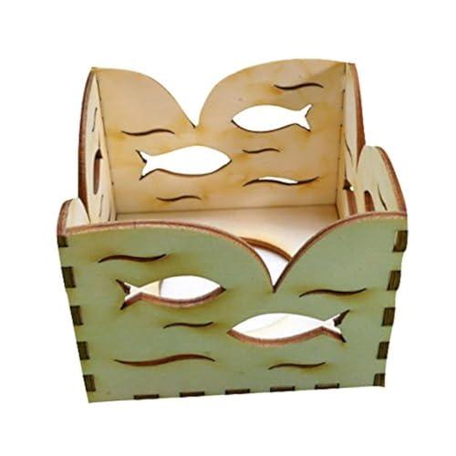 Petra's Bastel-News 3-teiliges Holzset für Teelichthalter Fische bestehend aus 2 kleinen und 1 großen Bausatz, Holz, Natur, 28 x 19 x 5.5 cm von Petra's Bastel News