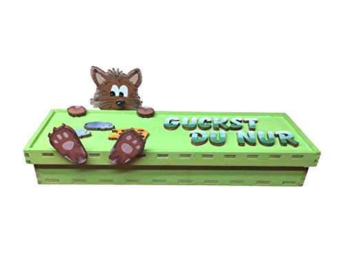 Petra's Bastel-News Bastelartikel Bastelset für Holztruhe Guckst du nur mit Katze, Holz, 22x16x4 cm von Petra's Bastel News