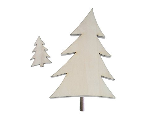 Petra's Bastel-News Bastelartikel Tanne 230 mm inkl (Ø 10mm 200 mm lang) und Befestigung für Rundstab Holz, 23x24x5 cm von Petra's Bastel-News