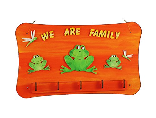 Petra's Bastel-News Bastelset für Holzschild mit Schlüsseleiste Frosch mit 5 Haken, Acryglas, Holz, 34x22x5 cm von Petra's Bastel News