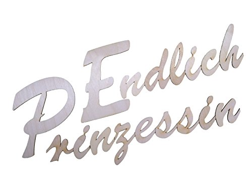 Petra's Bastel-News Buchstabenset Endlich Prinzessin Einzelbuchstaben zusammensetzbar zu einem Schriftzug Holz Höhe Großbuchstabe ca. 15cm, holzfarben, 20x15x5 cm von Petra's Bastel-News