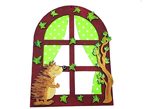 Petra's Bastel-News Fensterbild Igel inkl. Holz-und Filzteile, ca. 20cm, Filz, grün, 28 x 19 x 5.5 cm von Petra's Bastel News