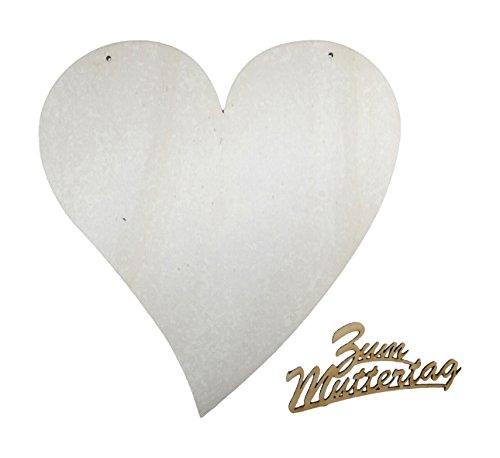 Petra's Bastel-News Herz symmetrisch mit Schriftzug Zum Muttertag, Holz, 22x22x0.5 cm von Petra's Bastel-News