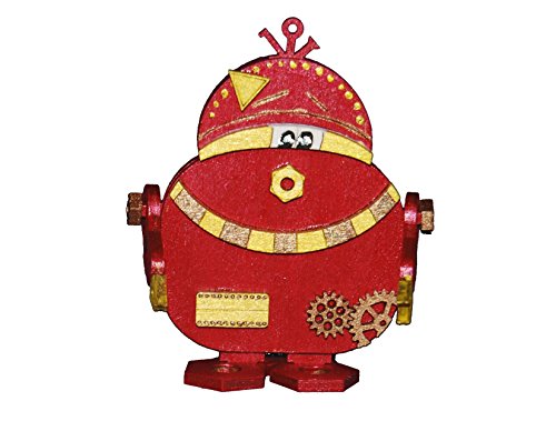 Petra's Bastel-News Holz-Bastelset Roboter P B zwo Größe ca. 160 mm mit passender einglasigen Brille, holzfarben, 20x15x5 cm von Petra's Bastel News