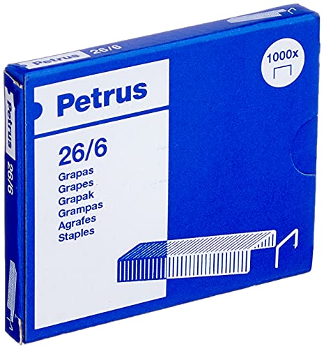 PETRUS 55710 Box Heftklammern 26/6 verkupfert von Petrus